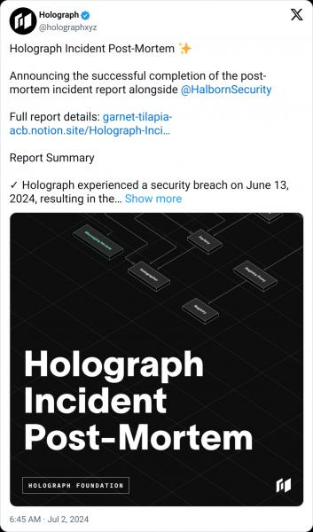 
			Протокол Holograph саботирован недовольным подрядчиком		